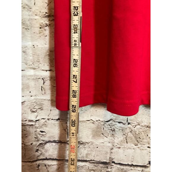 Quacker Factory Top Womens Medium Tunic Red Nautical Beachy Beaded Embroidered - Picture 12 of 16